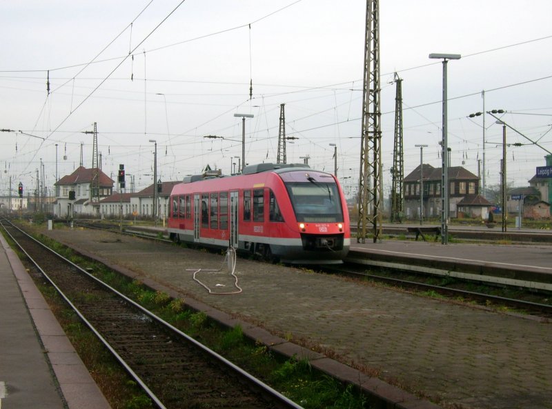 640 027 erreicht von Geithain kommend am 08.11.08 den Hbf Leipzig.