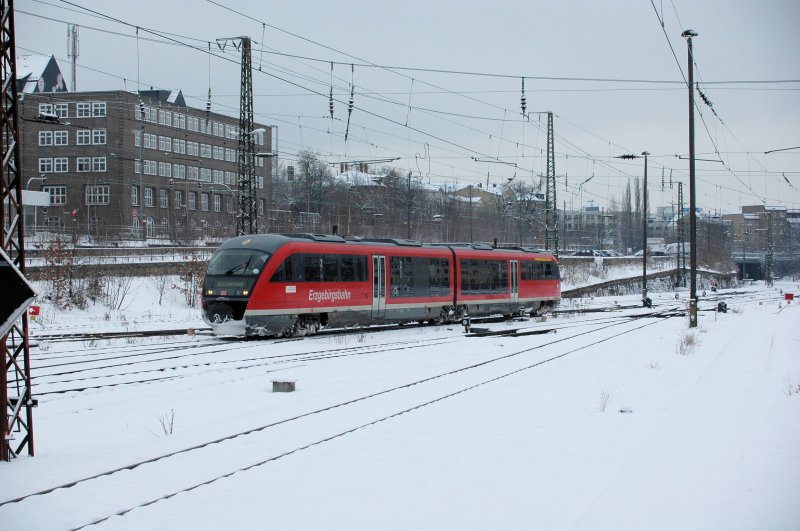 642 055 am 18.02.09 beim rangieren in Chemnitz Hbf