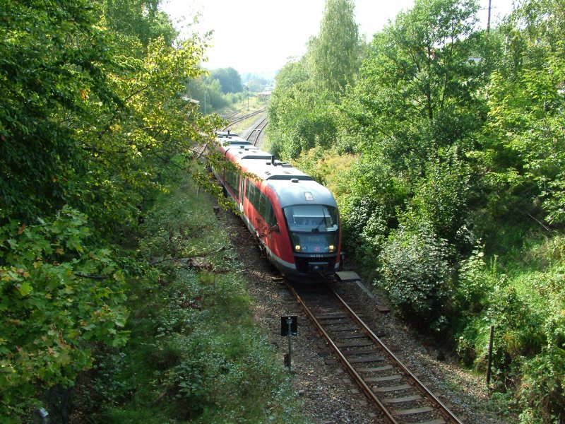 642 161-4 am 26.09.2006 in der Ausfahrt Sebnitz(Sachs) Richtung Neustadt(Sachs).