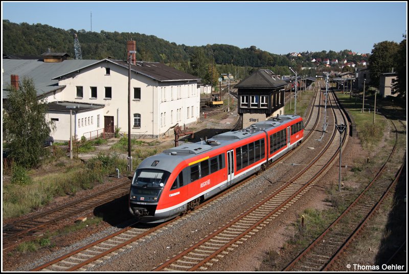 642 682 f�hrt am 24.09.07 aus dem Bf Nossen in Richtung D�beln aus.