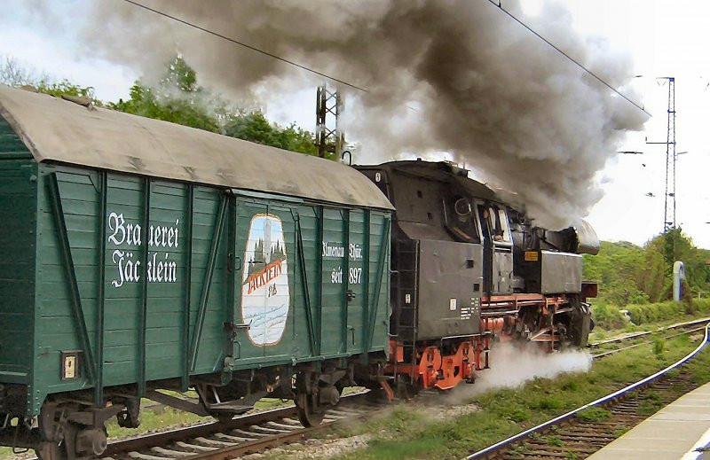 65 1049 vor Sonderzug verl��t Erfurt Hbf in Richtung Westen, 2006