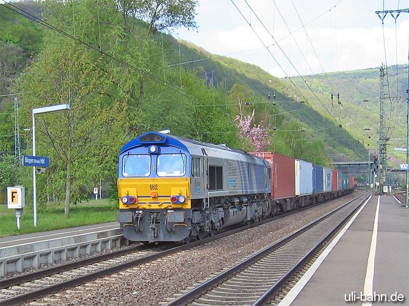 6612, eine Class 66 der ERS mit Gterzug am 2. Mai in Bingen.