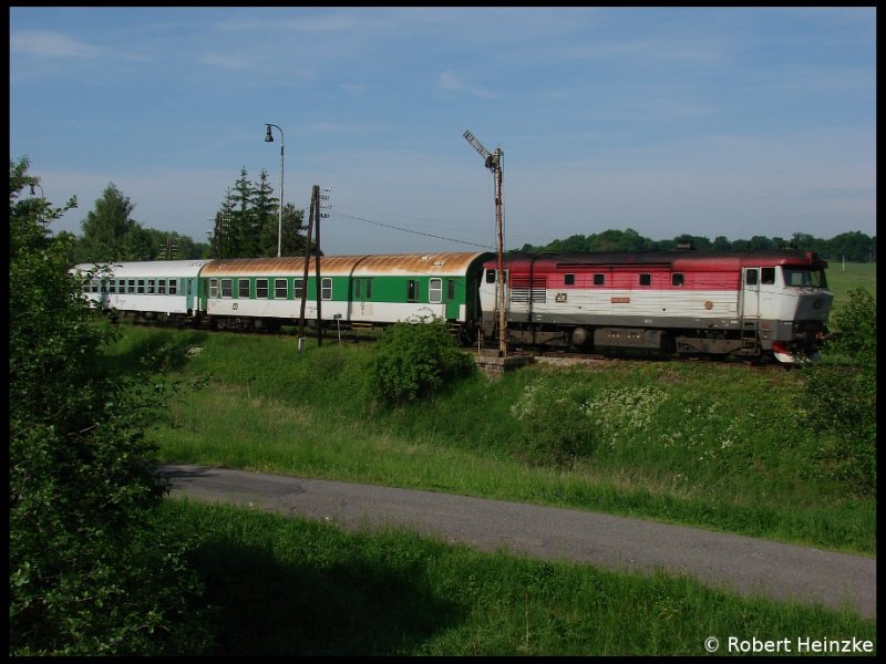 749 180-6 mit R 1245 nach Prag in Tochovice am 21.05.2009
