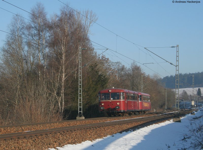 796 625-2 der Efz und VS 97 605 der ZHL als Tunnelfahrtenzug von St.Georgen nach Hausach am km 70,0 29.12.08