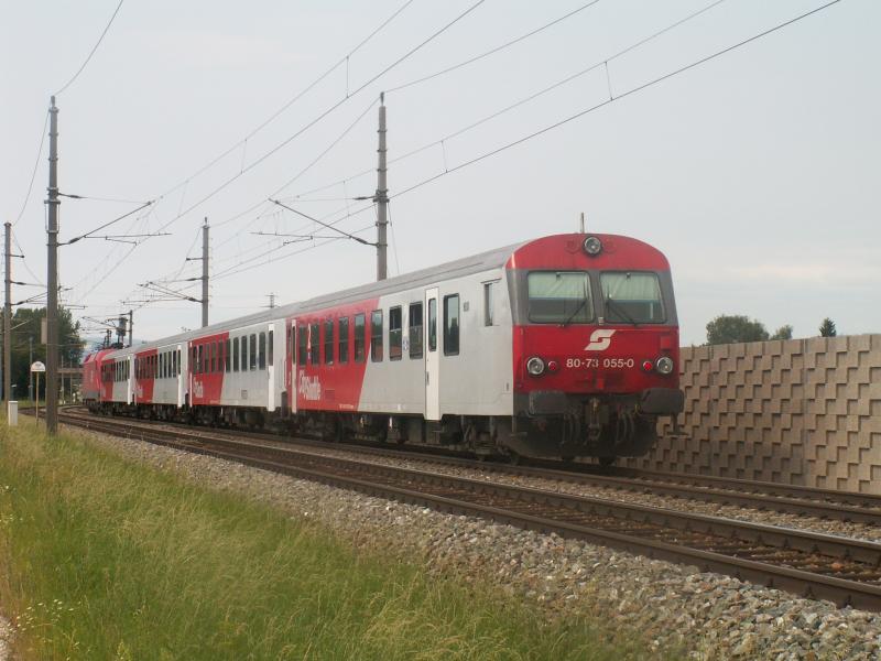 8073 055-8 nach Linz, Aug. 2005, Streckenteil Ansfelden