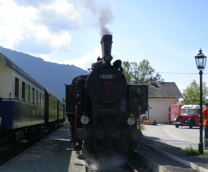 93.1332 der Nostalgiebahnen in Krnten am 28.8.2008 whrend der Mittagspause im Bahnhof Ferlach.