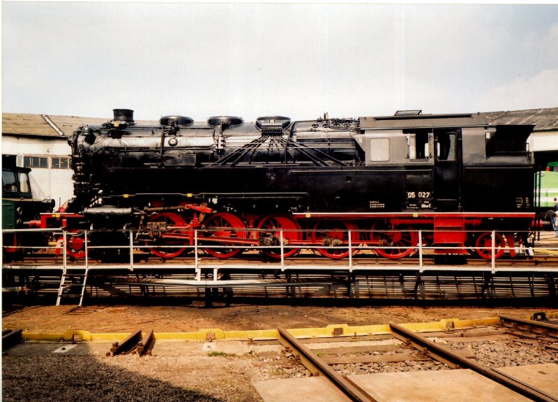 95 027 im Bw (hist) Arnstadt, dig. Foto um 2000