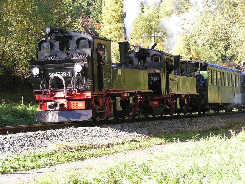 99 1568-7 als Vorspanlok am 05.10.2008 beim s.IV K Treffen in Jhstadt