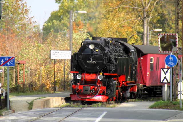 99 222 am Haltepunkt Wernigerode Hochschule Harz; 31.10.2006