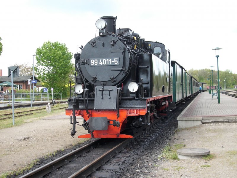 99 4011 nach der Ankunft am 09.Mai 2009 aus Ghren in Putbus.