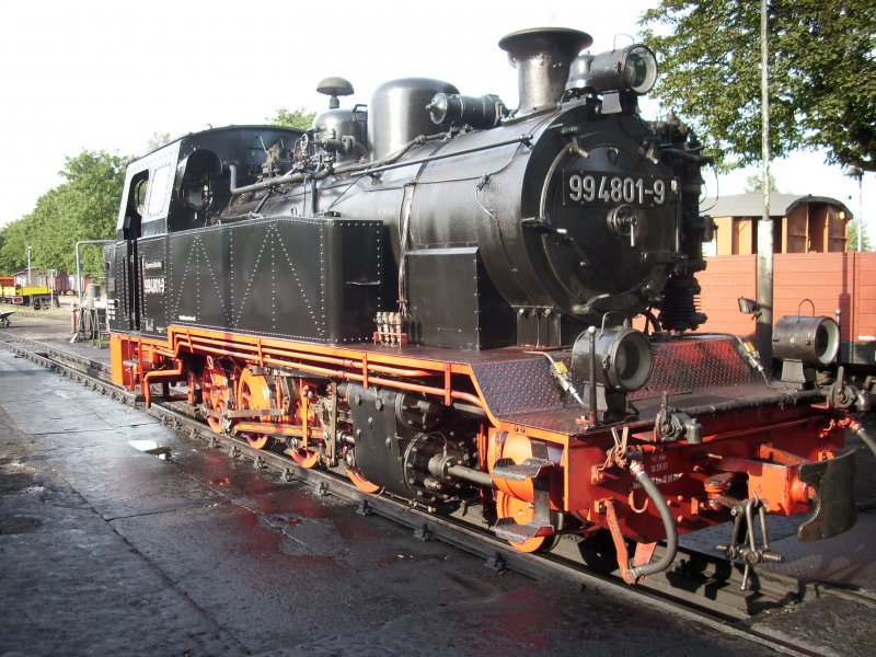 99 4801 am 09.August 2009 in der frei zug�nglichen Einsatzstelle Putbus.Gru� an unseren Rasenden Roland-Fan Jan-Hendrik Labs aus Norderstedt dem ich seine Lieblingslok fotografiert hab! 