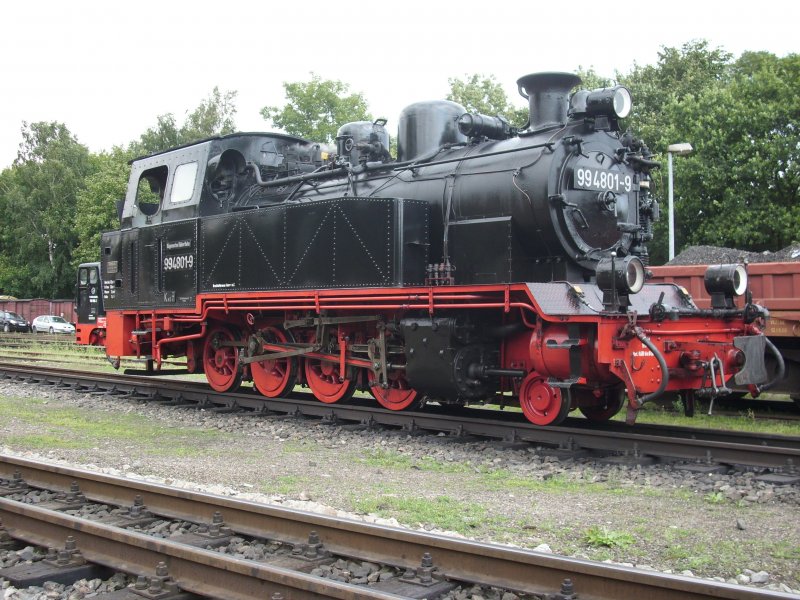 99 4801 fuhr am 17.August 2009 den ganzen Tag zwischen Putbus und Lauterbach Mole.Hier wartete die Lok erneut auf �bernahme eines Zuges den Sie dann nach Lauterbach Mole und zur�ck brachte.