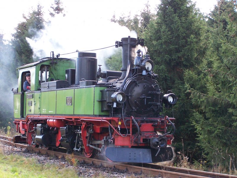 99 539 (IV K Nr.132) fuhr als Lz von Sttzengrn nach Schnheide, kurz nach Sttzengrn. 22.10.2006