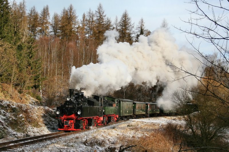99  5901 und 99 5902 bei der R�ck�berf�hrung von Gernrode nach Wernigerode am 03.02.2008 