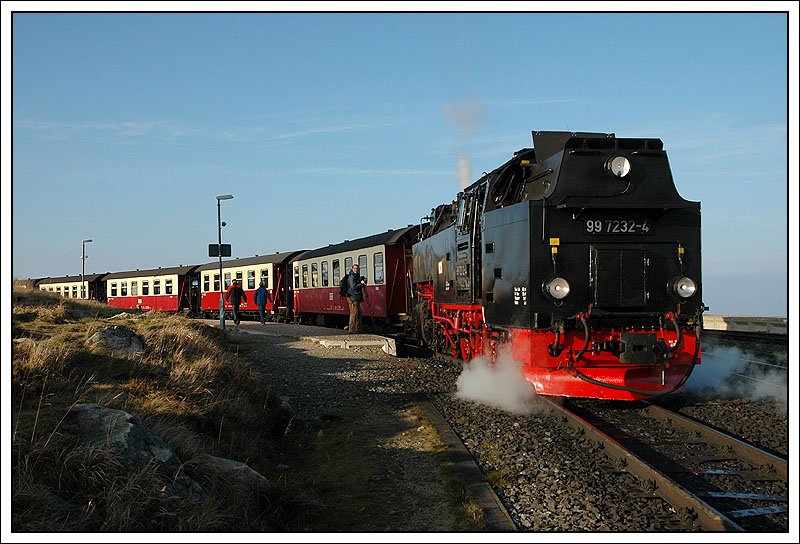 99 7232 brachte uns am 10.10.2007 mit dem Zug 8936 (Brocken-Wernigerode) vom Brocken nach Drei Annen Hohne.