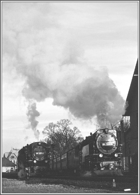 99 7233-2 und 99 7231-6 in Wernigerode. (Archiv 12/94)