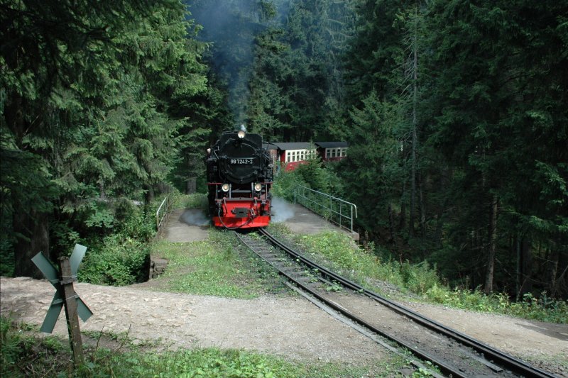 99 7242-3 zwischen Schierke und Brocken, beim Eckerloch am 19.08.08
