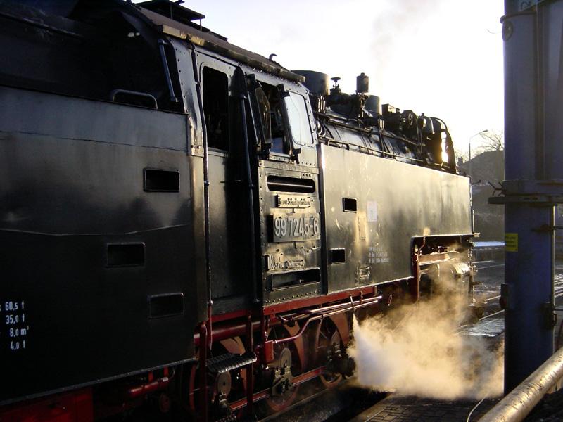 99 7245-6 bei der Restaurierung in Wernigerode, 22. Februar 2003