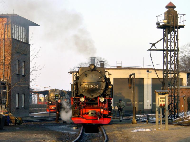 99 7245-6 bei der Restaurierung in Wernigerode, 22. Februar 2003