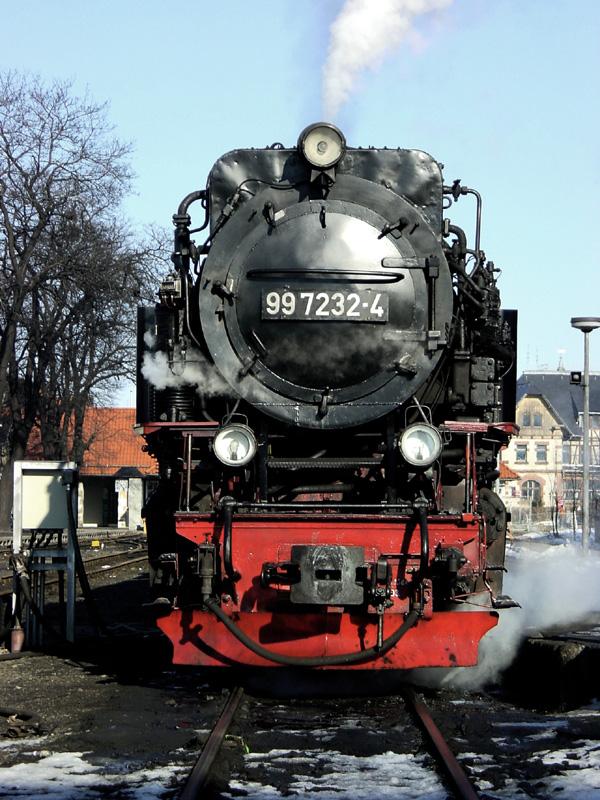 99 7273-4 im Bahnhof Wernigerode, 23. Februar 2003