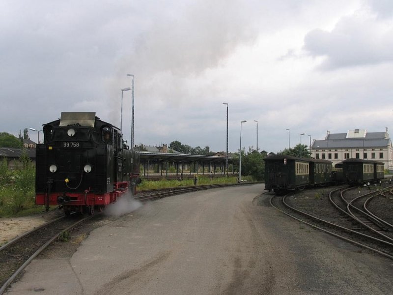 99 758 der Schsichs-Oberlausitzer Eisenbahngesellschaft mBh in Zittau am 12-7-2007.