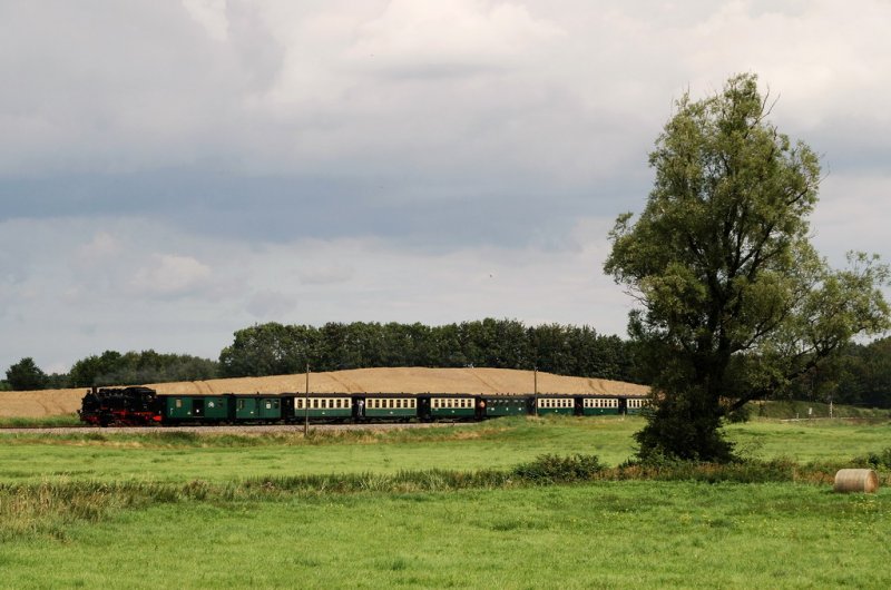 99 783 (Rasender Roland) mit dem P106 bei Serams (R�gen) [29.07.2007]