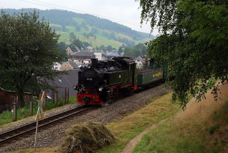 99 786 mit P 1007 in Neudorf (03.08.2007)