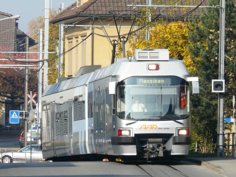 AAR - Triebwagen Be 4/8 31 unterwegs in Suhr nach Menziken am 08.11.2008