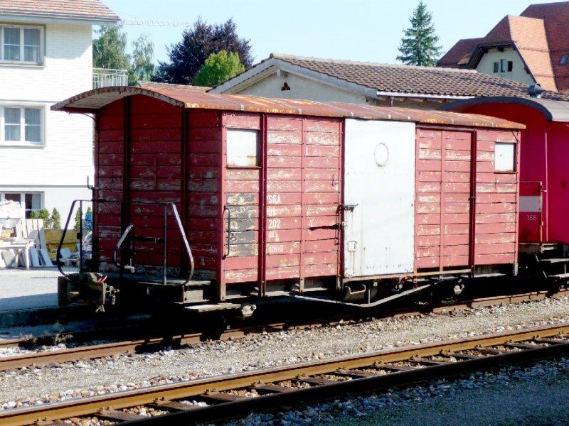 AB - Gterwagen Gk 202 im Bahnhof von Appenzell am 03.09.2008