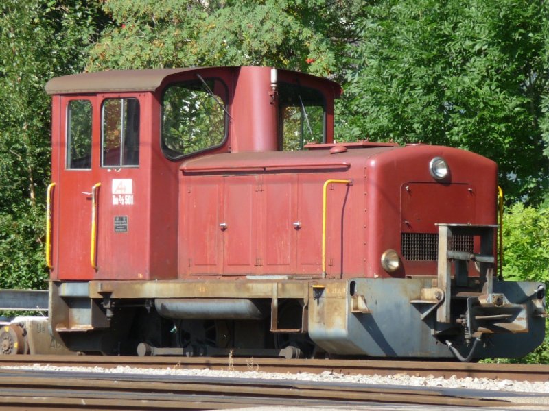 AB - Rangierlok Tm 2/2 501 abgestellt im Depotareal von Gais am 03.09.2008