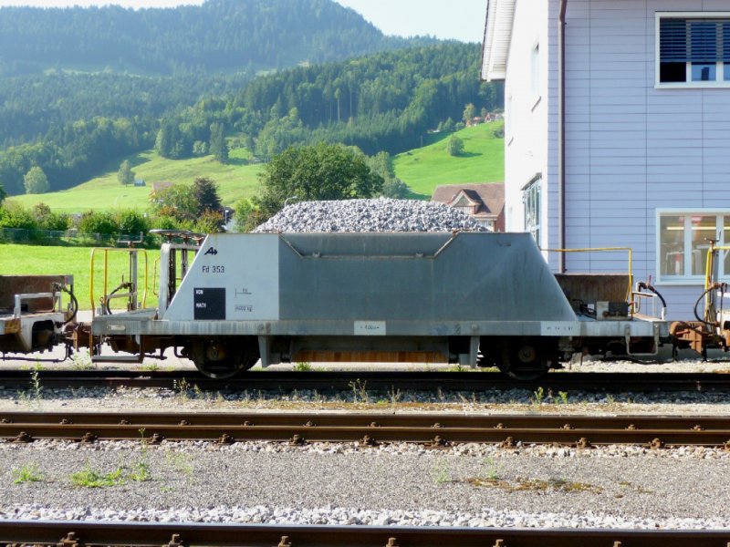 AB - Schotterwagen Fd 353 im Bahnhofsareal von Appenzell am 03.09.2008