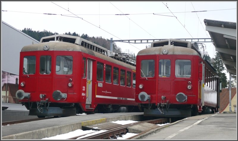ABDeh 2/4 24 und 24 Vorderseite in Heiden. (04.12.2008)