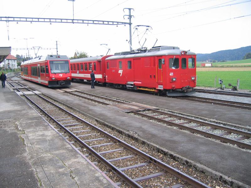 ABe 2/6 und De 4/4 in Le Noirmont am 07.10.04