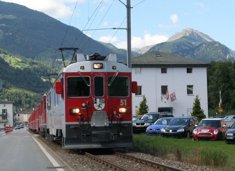 ABe 4/4 II 51 bei Li Curt am 18. August 2008
