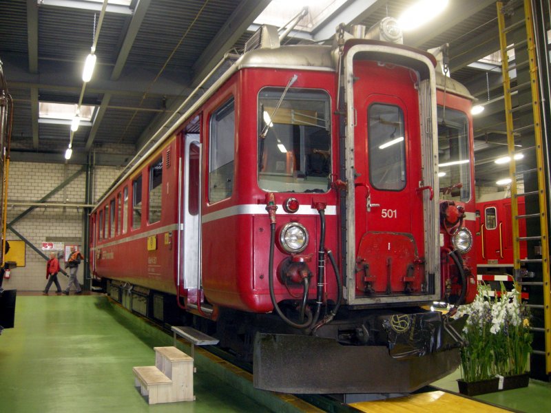 ABe4/4 501 am 14.9.08 bei der Unescofeier im Depot Samedan.(Gelnde war ffentlich zugnglich)