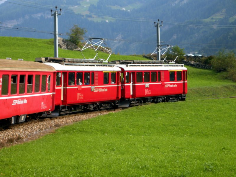 ABe4/4l 31 und 32 am 21.9.08 oberhalb von Poschiavo.