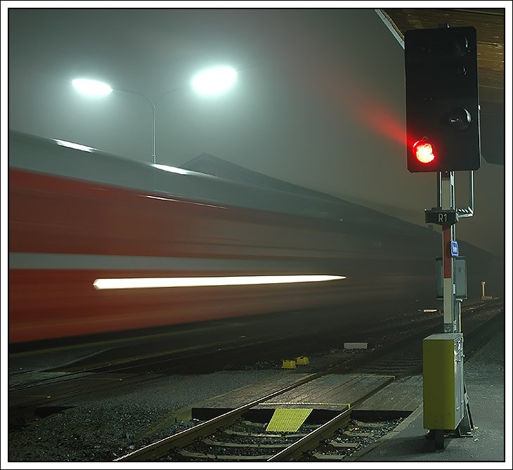 Abendimpression, aufgenommen am 18.1.08 am GKB Bahnhof Deutschlandsberg.