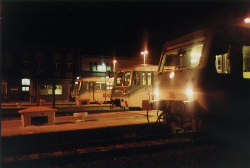 Abendimpressionen ehem. Hauptbahnhof Neuruppin (1997)