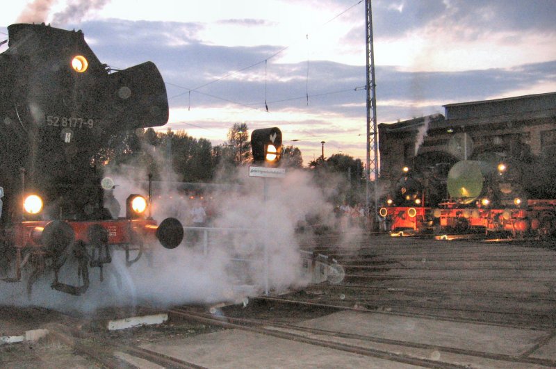 Abendstimmung im Bw Schneweide, Okt. 2006 anllich der Ausstellung, 