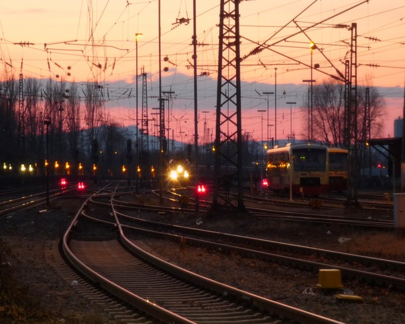 Abendstimmung in Radolfzell am Bodensee. Blick in Richtung Singen(Htw). 20.03.09
