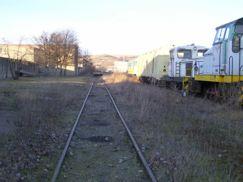 Abestellgleise von ARCO am Zementwerk Karsdorf; 26.01.2008