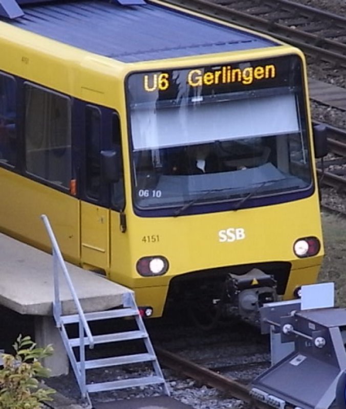 Abgestellt wahr in Mhringen eine Stadtbahn der SSB. (Oktober 2009).