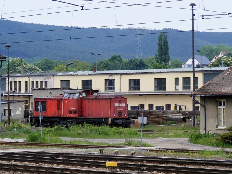 Abschied der BR 204 bei der DB: 204 805-6 steht an ihrem letzten Einsatztag im Bw Saalfeld. Kurz zuvor hatte sie eine bergabe aus Knitz gebracht. (13.5.2009)
