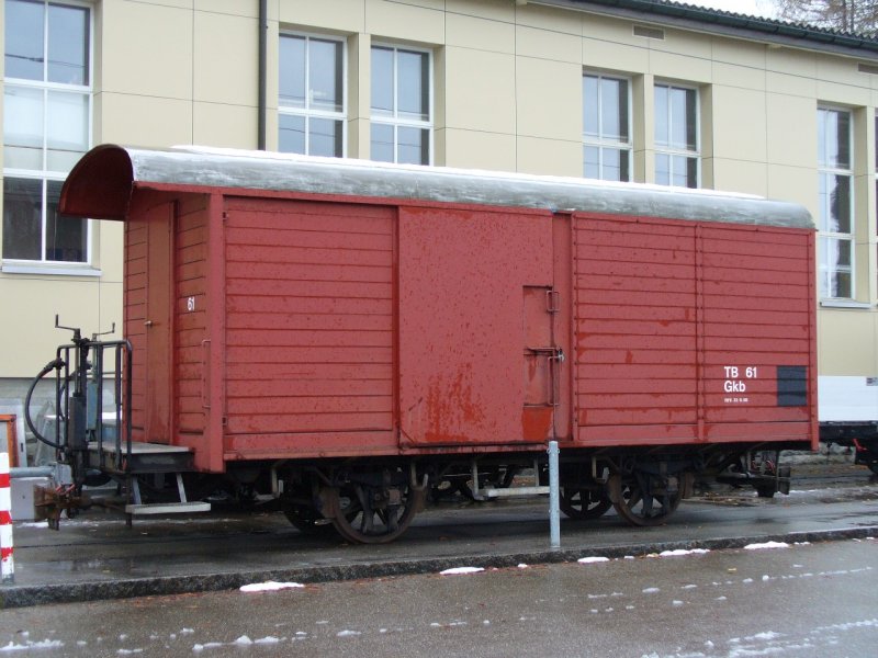 AB/TB - Gterwagen Gkb 61 Neben der Werksttte/Depot in Speicher am 11.11.2007
