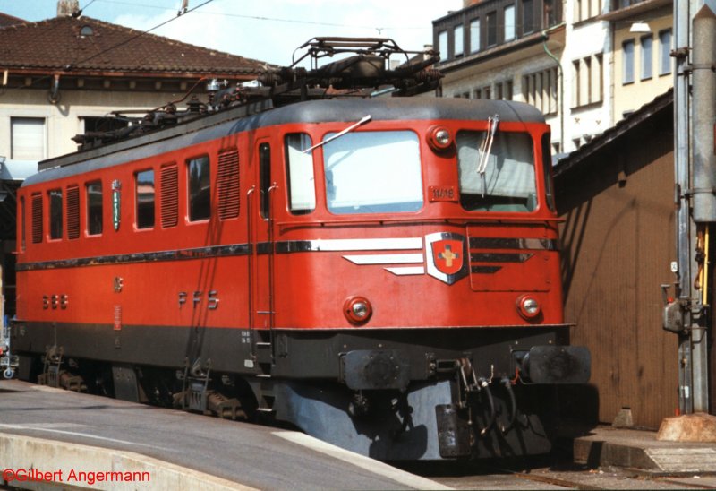 Ae 6/6 11418  St. Gallen  am 1.5.1993 in Schaffhausen