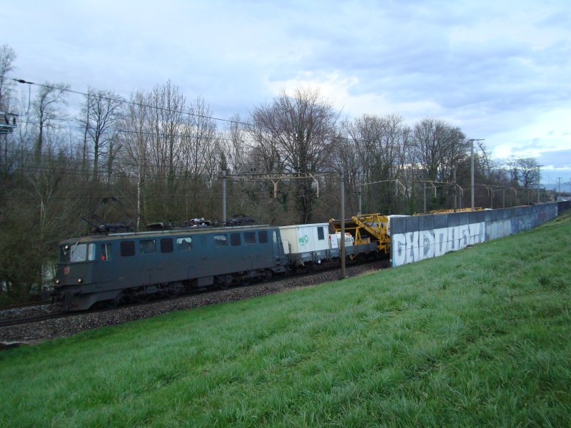 Ae 6/6 mit GZ bei Rotkreuz am 09.04.2008