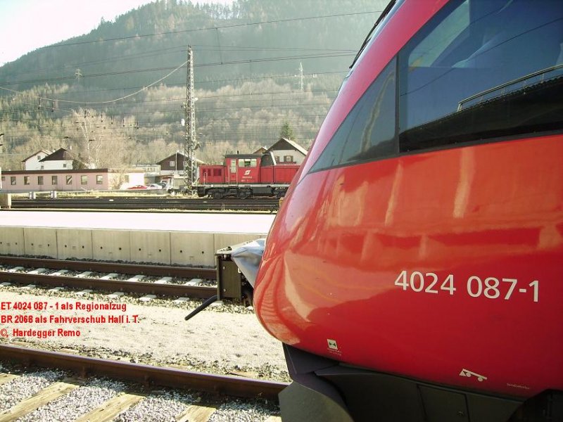 Aerodymanik-Vergleich zwischen dem ET 4024 und der BR 2068 in Hall in Tirol.
11.02.08