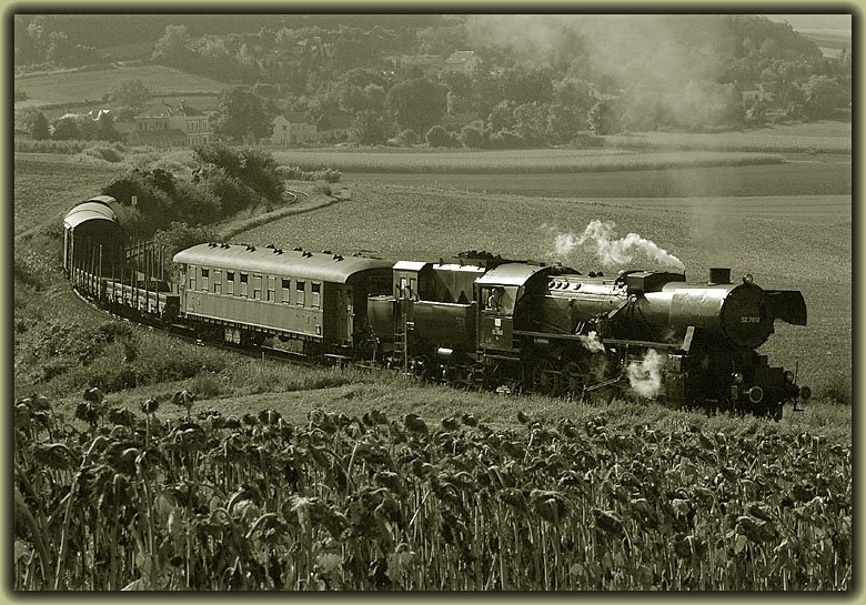 Als w�re das Bild vor 30 Jahren entstanden. 52.7612 der Fa. Brenner & Brenner am 23.9.2006 mit dem IGE Dampfsonderzug R 16634 (Korneuburg-Ernstbrunn) kurz nach Mollmansdorf.