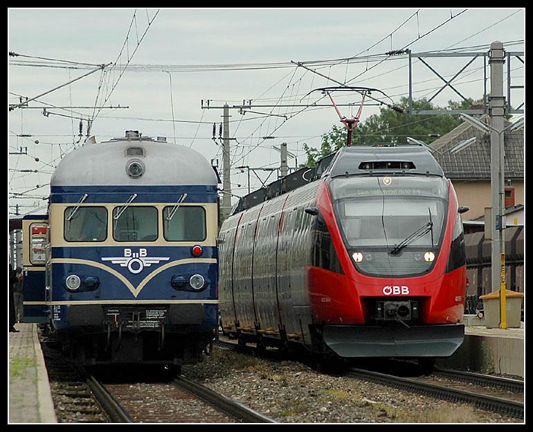 Alt und Neu nebeneinander. Am 21.5.2006 konnte ich in G�tzendorf 5145 und 4024 nebeneinander fotografieren.