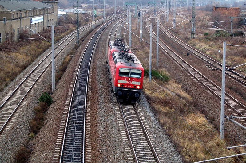 Am 07.12.08 durchf�hrt 143 645 samt angeh�ngter Schwesterlok Bitterfeld.